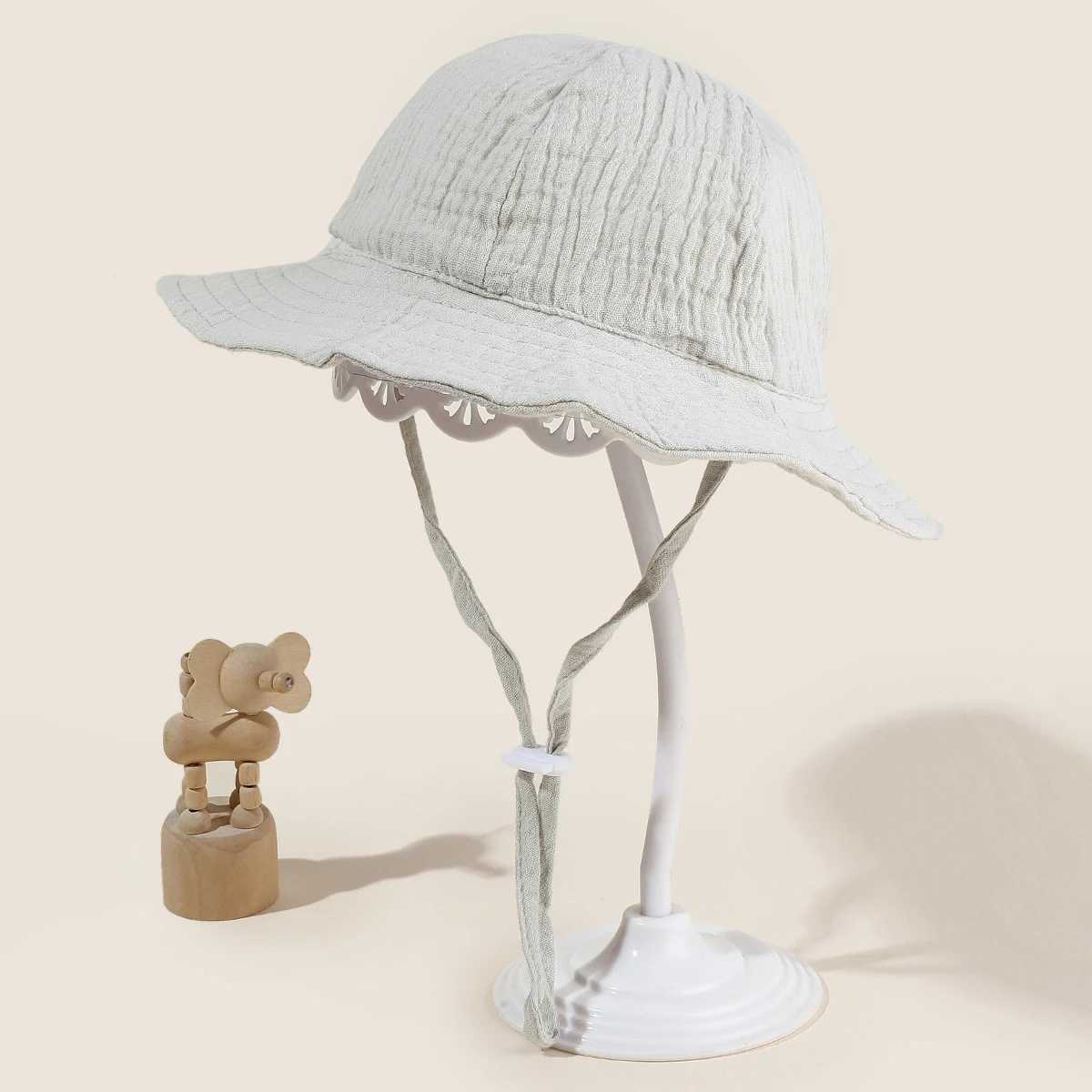 Caps Hats Baby Sun Hat Summer Sunhat Childrens Bucket Hat Girls Pure Cotton Beach Preschool Boys Hat Baby Newborn Accessories 0-12M H241223