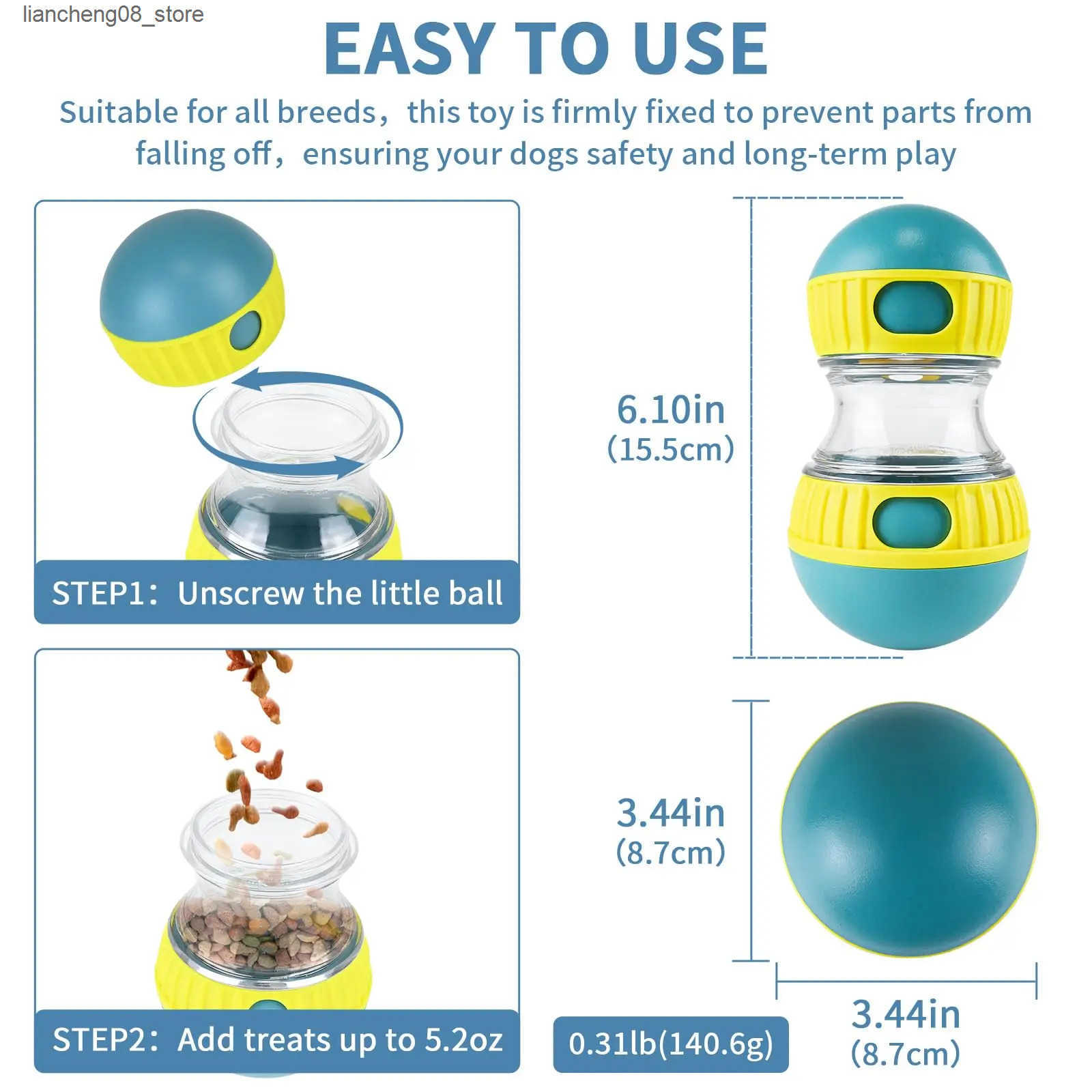 Dog Bowls Dishes Dog Toy Tumbler Leaky Food Ball Elliptical Track Rolling Ball Slowly Feeding Protects Stomach Increase Intelligence Pet Supplies L240