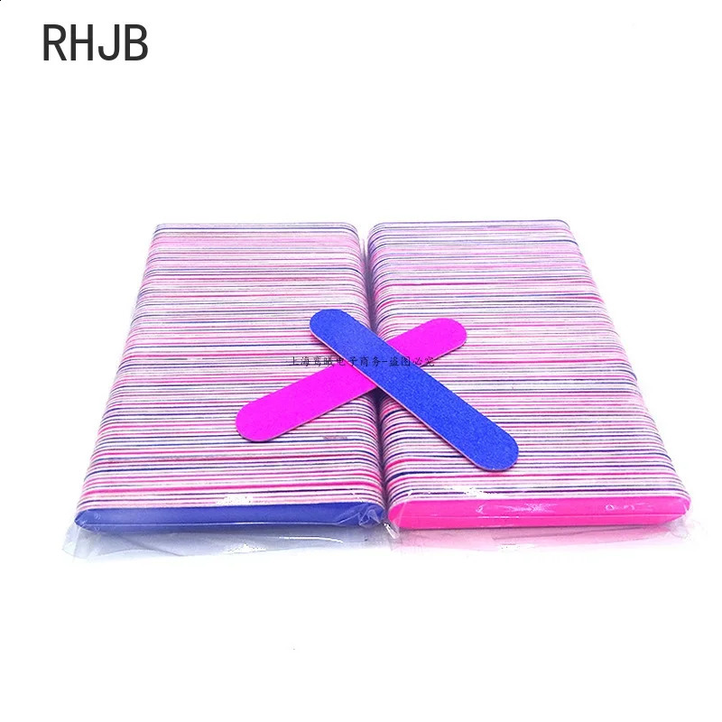 100Pcs/Lot Double Side Disposable Mini Wooden Nail FileGrinding Polishing Buffer Strips Manicure Care ToolsSize 8.5/5x1.3cm 241223