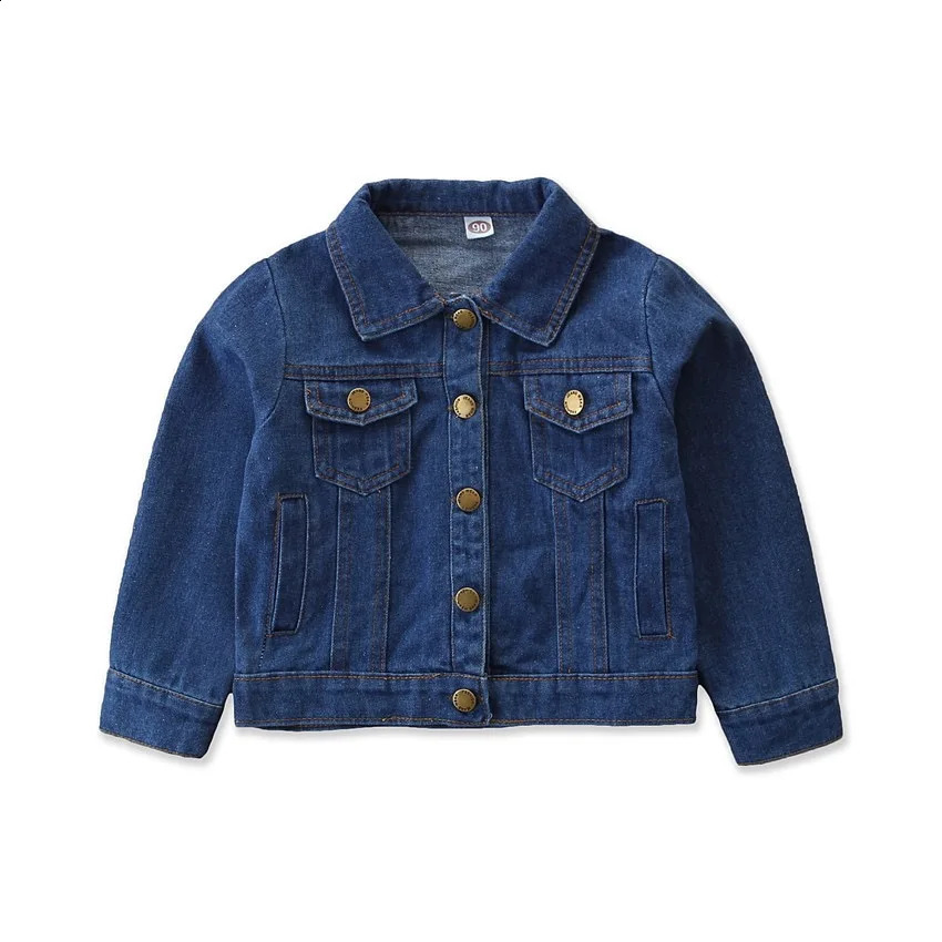 0-6Yrs Children Girls Denim Jackets Casual Long Sleve Coats Spring Autumn Kids Girls Jeans Outfits 241223
