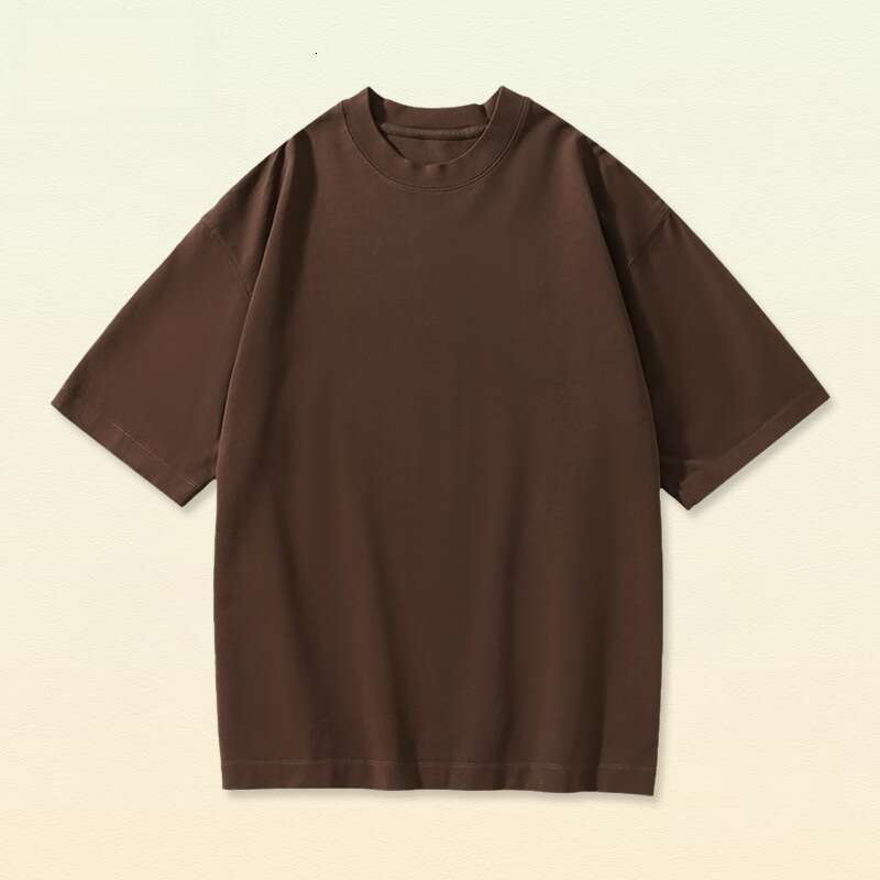 Men's Wear Loose Fitting Suit 330G Pure Cotton Double Yarn Short Sleeved T-Shirt Men, Loose Fit Plus Size, American Trendy Brand Casual Base Shir