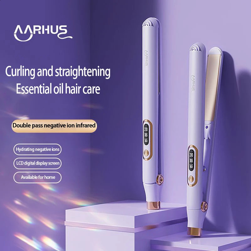 MRHUS Non Damaging Hair Straightener Negative Ion Plant Essential Oil Coating Professional Hair Care Equipment 241223