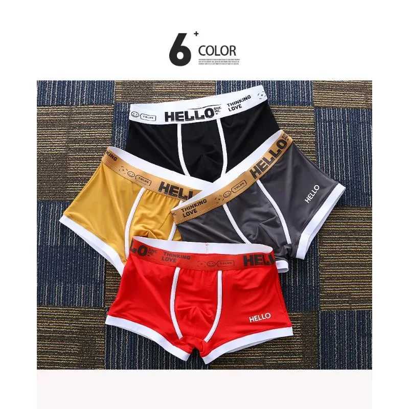 Mens cotton boxing shorts mens breathable underwear fashionable headband comfortable boxing shorts W241223