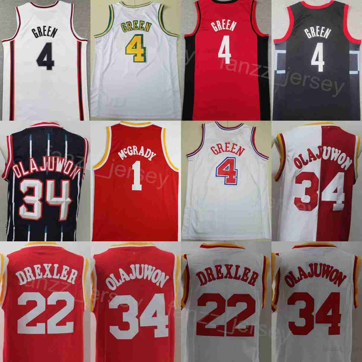 Man City Jalen Green Basketball Jersey 4 Team 2025 Clyde Drexler 22 Hak e e m Olajuwon 34 Tracy Mc Grady 1 Shirt Statement Classic Earned Association For Sport Fans