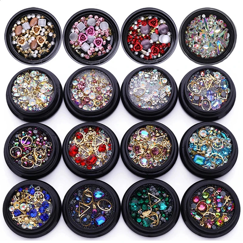 3D Nail Art Rhinestones Metal Rivet Beads Studs Mixed Size Nail Art Decoration Accessories Nail Stones Decors DIY Tips 241223