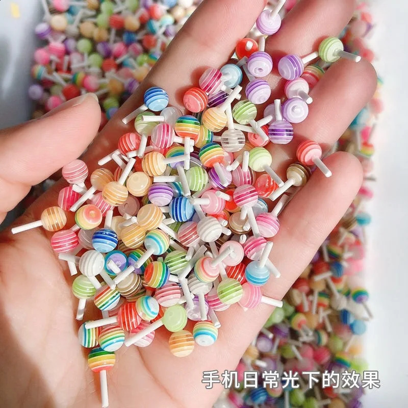 50pcs Miniature Lollipop 1 12 kawaii charm for Nails Crafts Jewelry Cute 3D Studs Charms Jewelry 3D Lollipop Charms 241223
