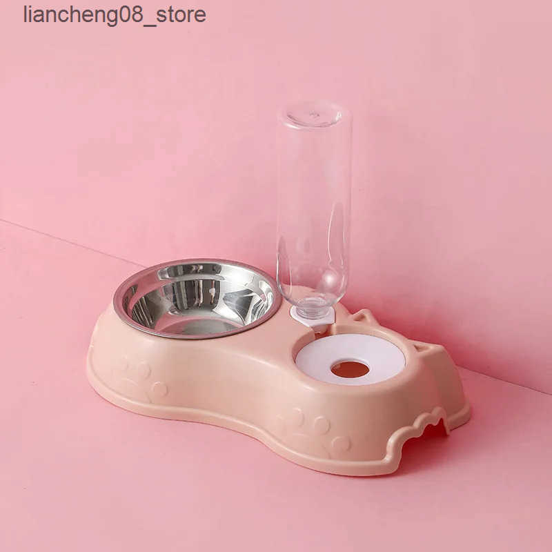 Dog Bowls Dishes Pet Cat Automatic Water Dog Cat Food with Drinking Raised Stand Double Dish Bowls for Cats Dogs Pet L240910