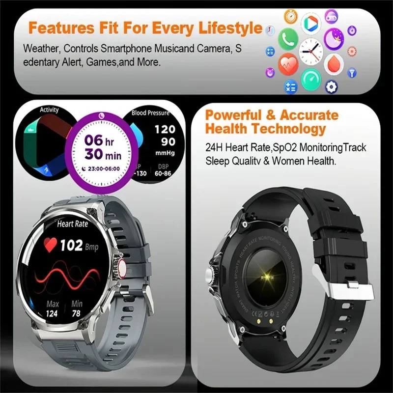 710mAh Bluetooth Call Smart Watch Men Sports Fitness Watches 185HD Heart Monitor Waterproof Smartwatch For XIAOMI Android 241220