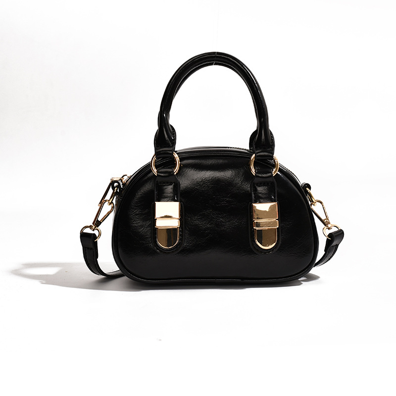 Free shipping new Single Shoulder Bag for Women black flap fashion square bag Handheld bowling shell crossbody bag