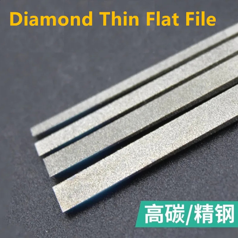 Diamond polishing files set 12Pcs CF-400 Ultra Thin Flat Shaped File DIY Hand Tools 180mm Grit 150# 200# 400# for metal Ceramic 241223