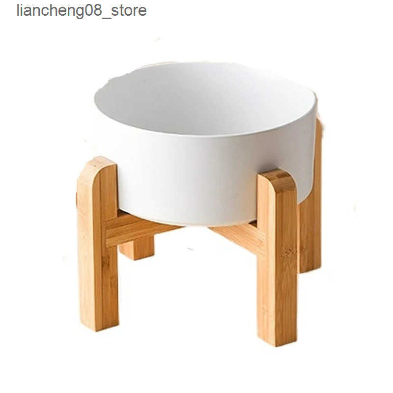 Dog Bowls Dishes 1800ml Big Dogs Double Ceramic Elevated Pet Food Water Feeders Small Medium Large Dog with Wooden Stand L240910