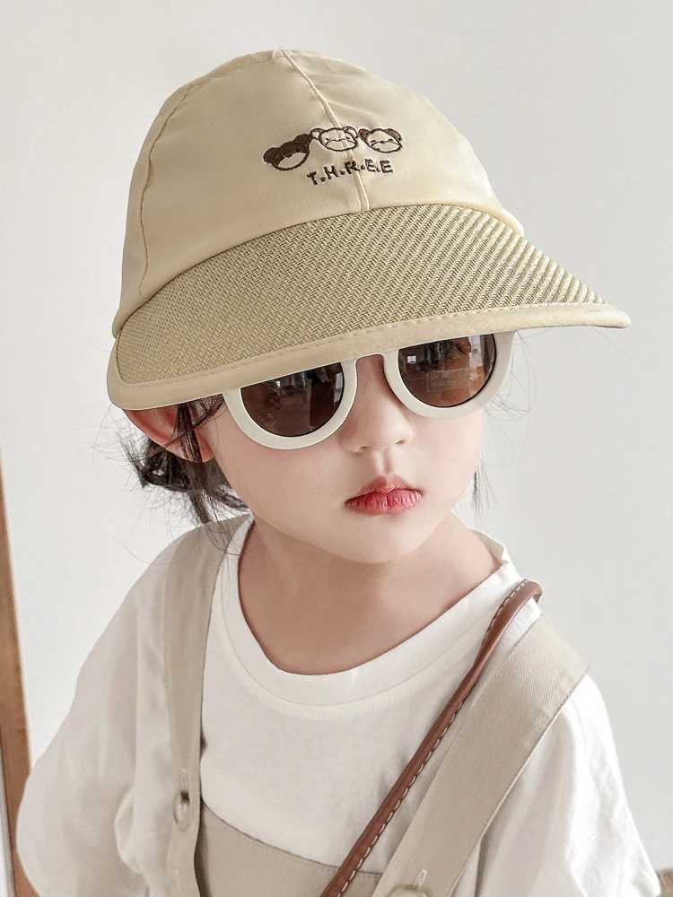 Caps Hats Childrens hats summer sky top sun hats boys and girls outdoor sun hats duck tail velvet hats breathable H241223
