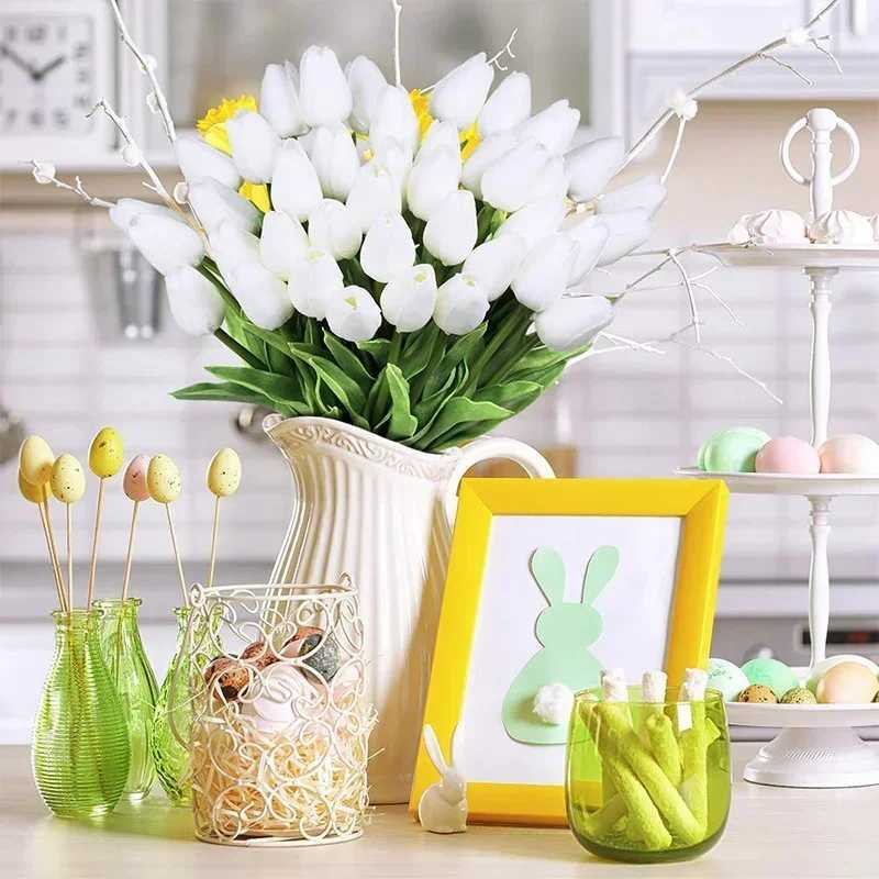 5 pieces of 35CM artificial tulip bouquet for home garden decoration used for wedding celebration decoration Mothers Day gift bouquet M241223