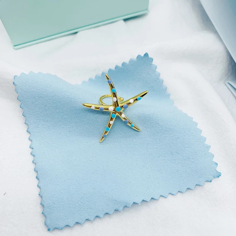 925 sterling silver golden color starfish clip on earrings for women original light jewelry piercing ear cuff 241220