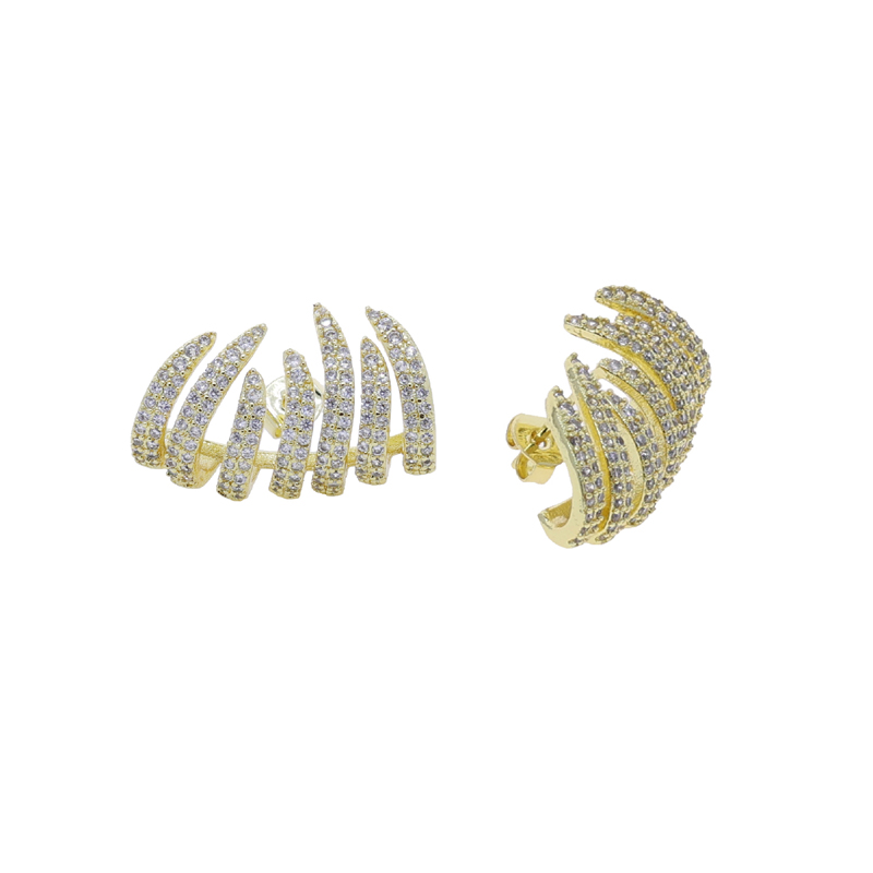 2025 New Iced Out Cluster Earring Sparking Silver Color Bling Micro Pave Cubic Zirconia Gorgeous Women Jewelry