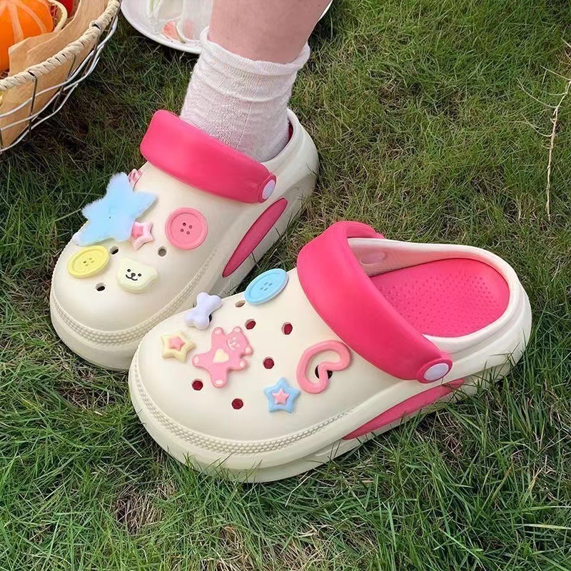 2025 free shipping new for womens pink rose red yellow brown Multiple styles of height increasing anti slip thick soled beach slippers
