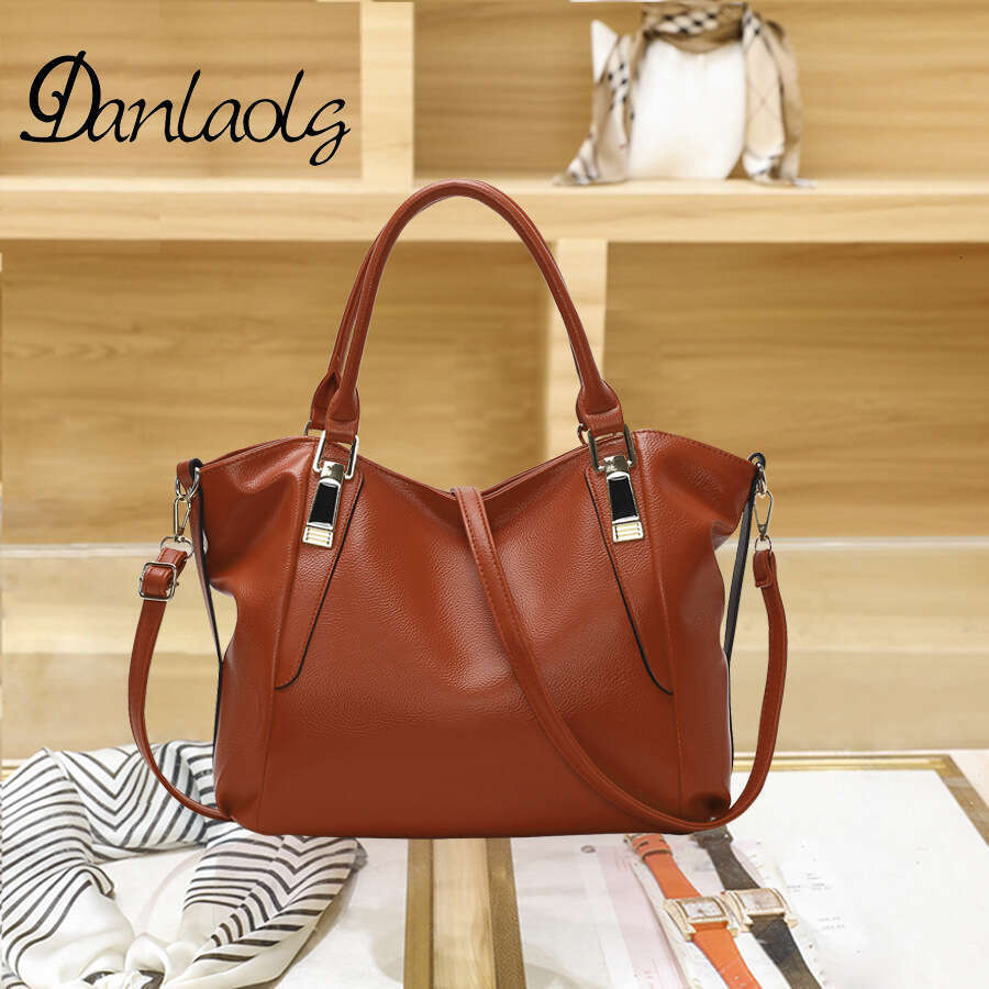 Autumn Women's New Leather Texture Mother Bag With Lychee Pattern Large Capacity Handbag
