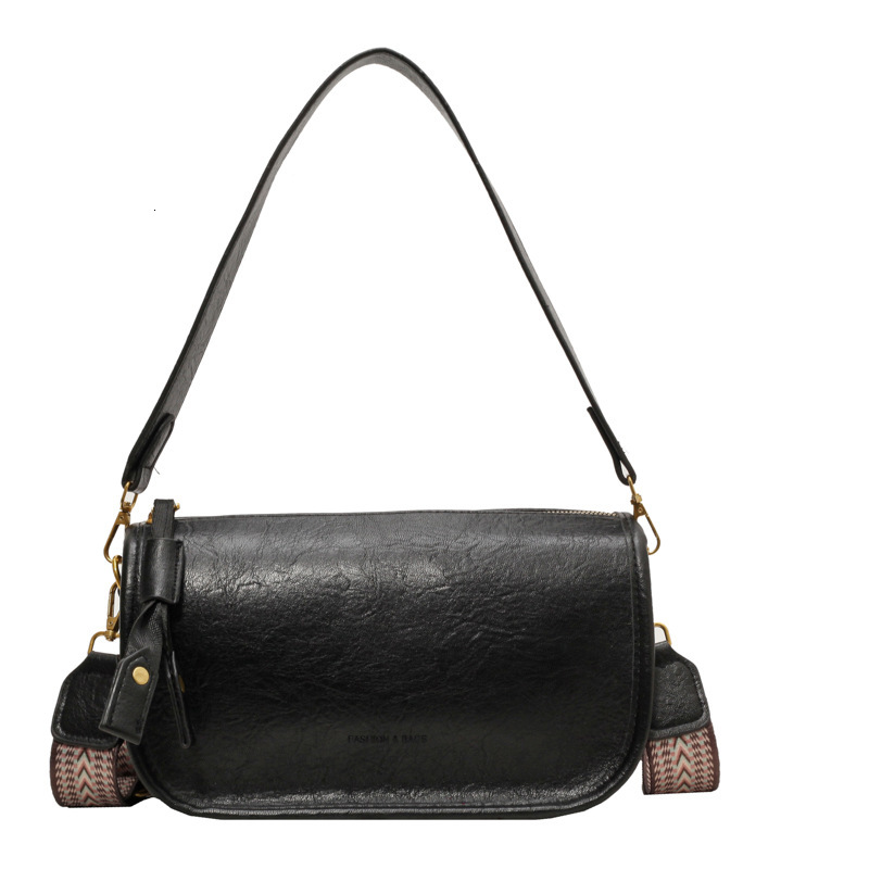 New Designer High-end Fashionable Women's Bag Multifunctional Bag Meilad Bag Wide Shoulder Strap Bag Solid Color Bag