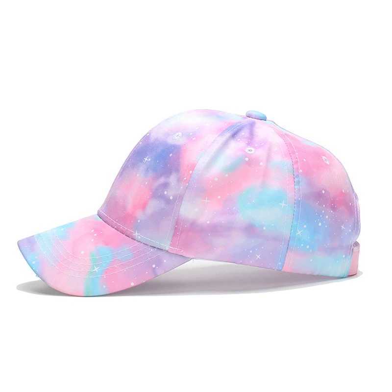Caps Hats Summer childrens baseball cap fashionable tie dye printed snap suitable for outdoor street wear by children and girls adjustable ducktongue 