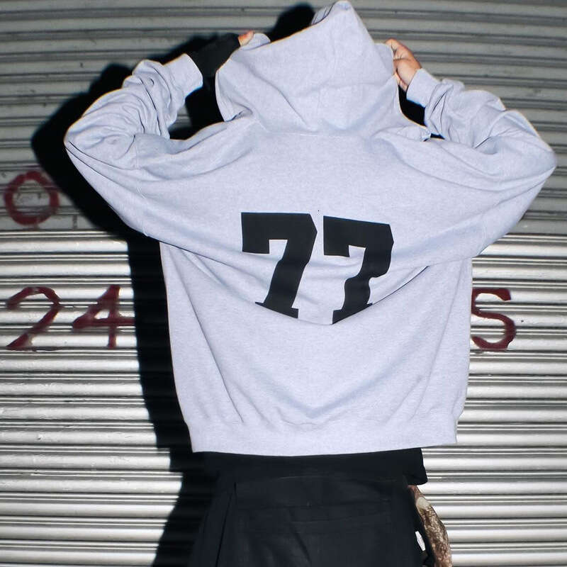 autumn and winter hooded cardigan Y2K trendy letter gray sports hoodie