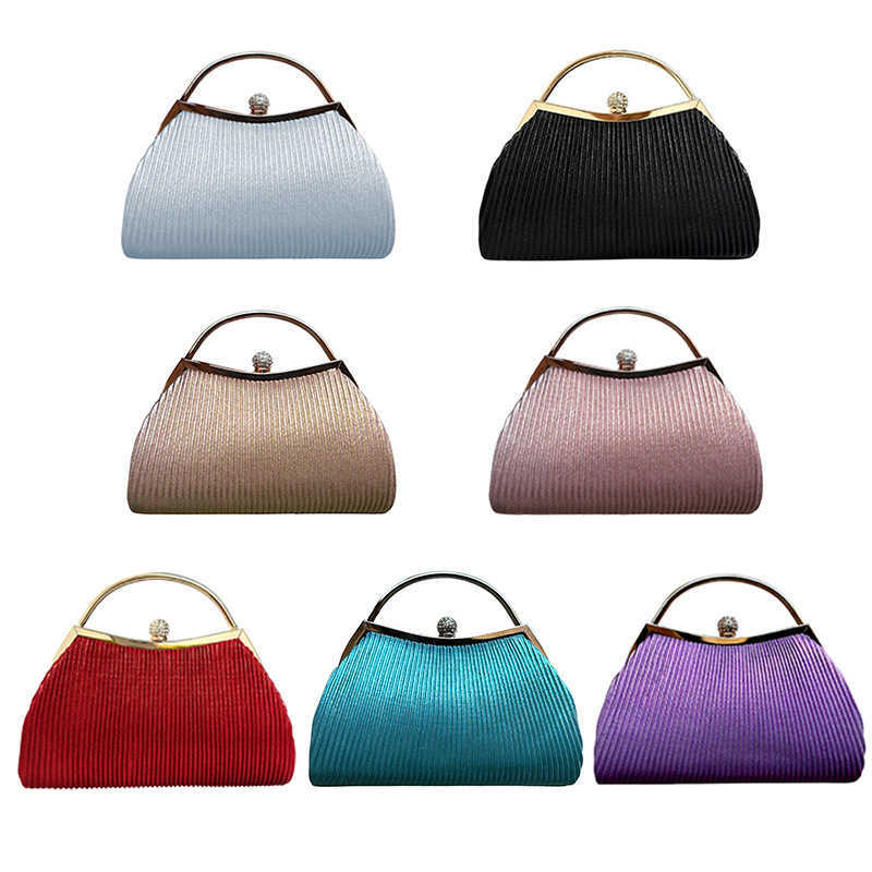 Clutch Bag Evening Bag Banquet Bag Diamond Dress Bag Pleated Handbag Cheongsam Dinner Bag Ktv Celebrity Handbag 240920