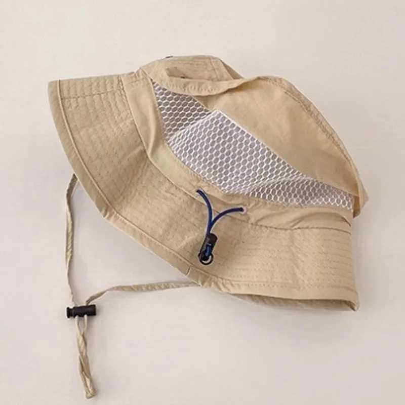 Caps Hats Summer Quick Dry Bucket Hat for Baby Solid Color Letter Kids Fisherman Cap UV Protection Children Panama Sun Hat H241223