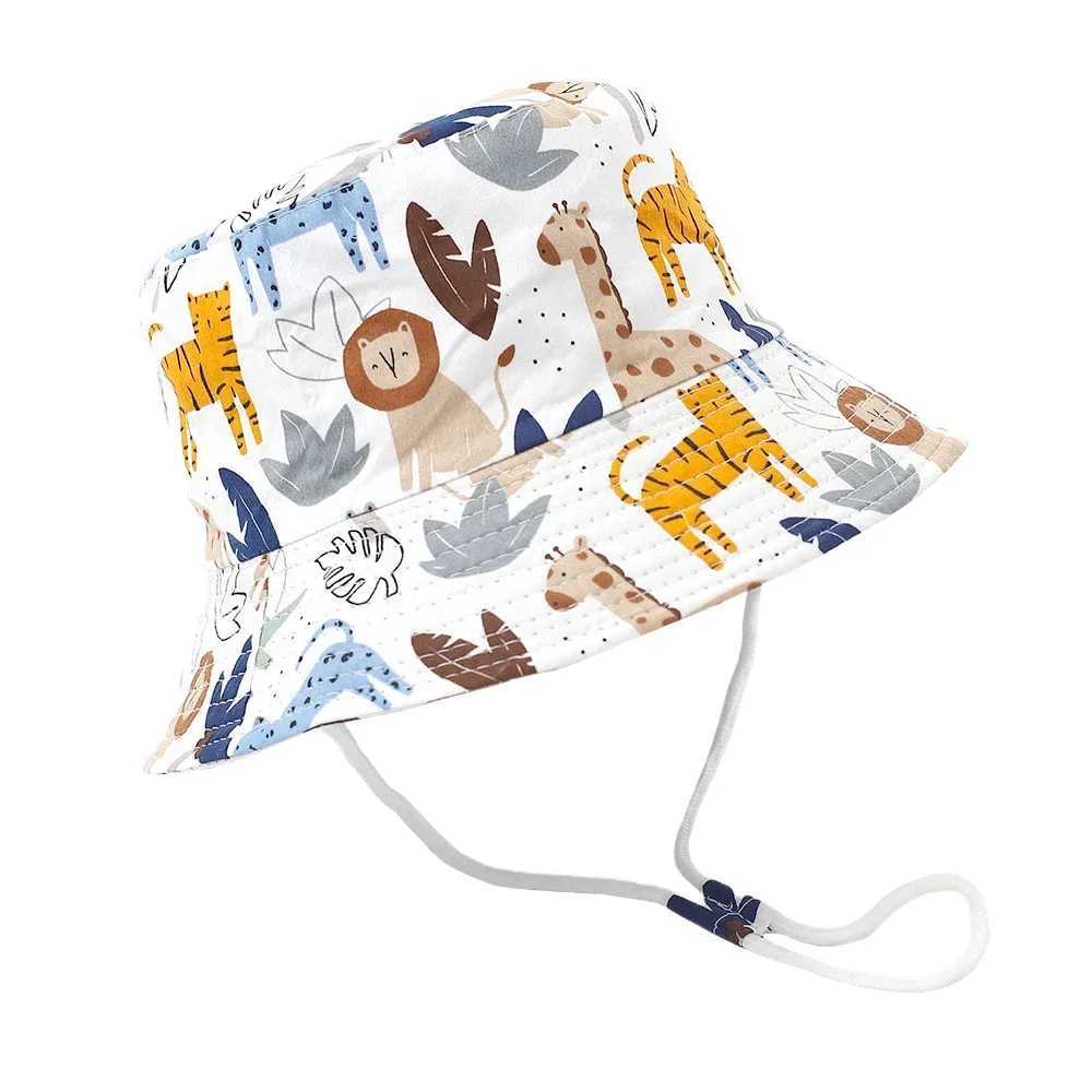Caps Hats Summer baby sun hat fashionable beach sun hat for girls cartoon animal autumn boy fisherman hat outdoor UV bucket hat for children H241223