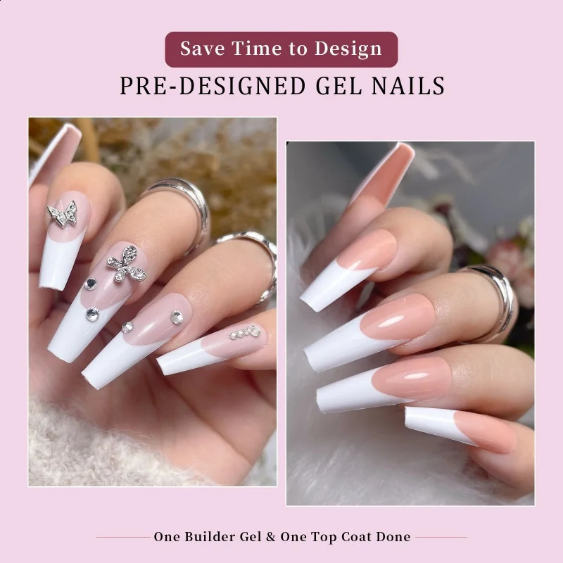 Mixed Color 288PCSBox French Tip Press on Nails Full Cover Traceless False Nail Tips Artificial Wear Press on Nail Tips 241223