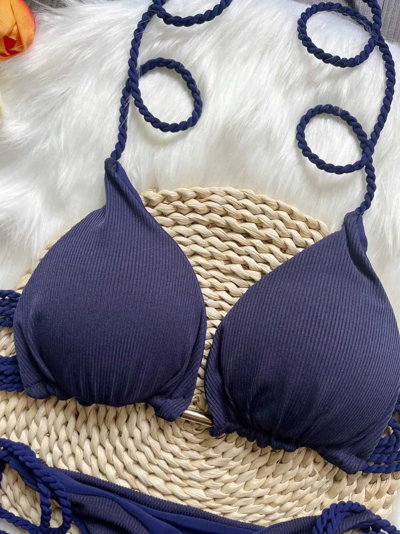 RUOTONGSEPT Sexy Swimwear Women Brazilian Bikini Set Solid Triangle Swimsuit Hand Woven Rope 2024 New Two Pieces Bathing SuitXJ241223