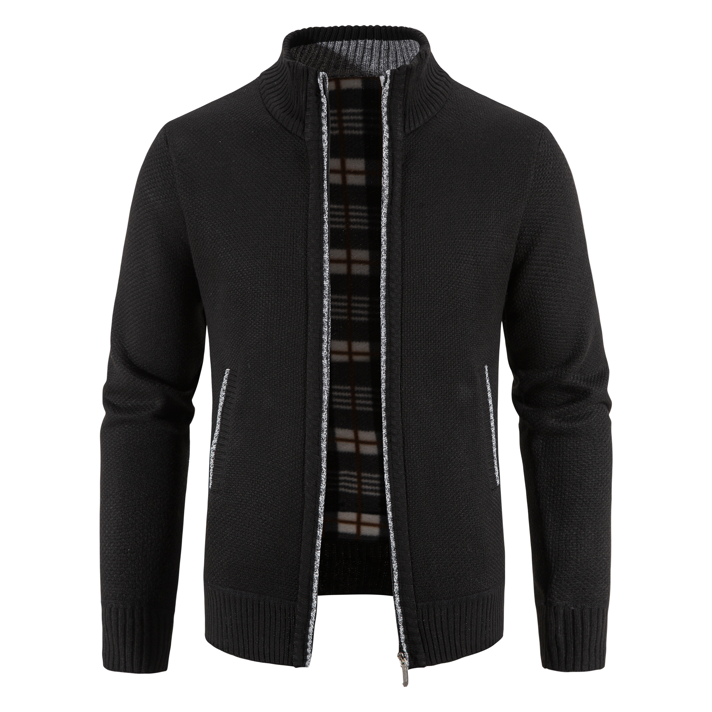 Men Sweater Jacket Winter Autumn Cold Coat Fleece Zipper Cardigan Soft Jumpers Turtleneck Warm Y2K High Quality Outerwear