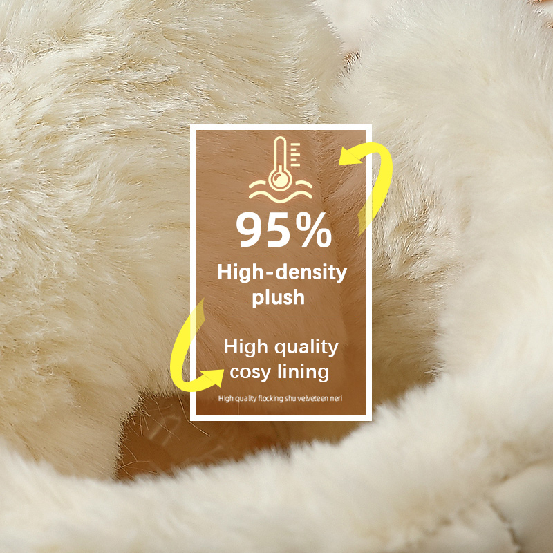 2025 Winter Women's Outdoor Warm Plush Cotton Shoes Outdoor Ankle Elastic Platform Shoes Classic Women's Indoor Fur Snow Boots