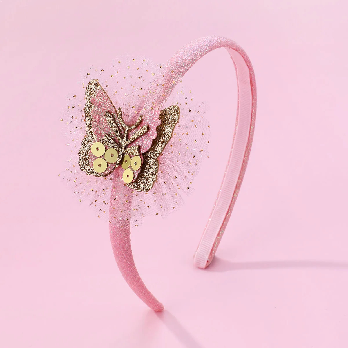 Glitter Rainbow Headbands Shiny Hairband Cat Ears Head Bands For Girls Sequin Printed Lace Princess Headband Kids Hair Piece 241223