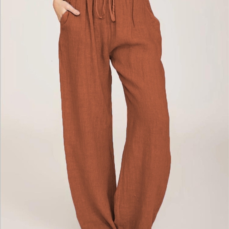 Summer and Autumn Casual Womens Wear in Europe America Large Loose Cotton Hemp Pants y241203