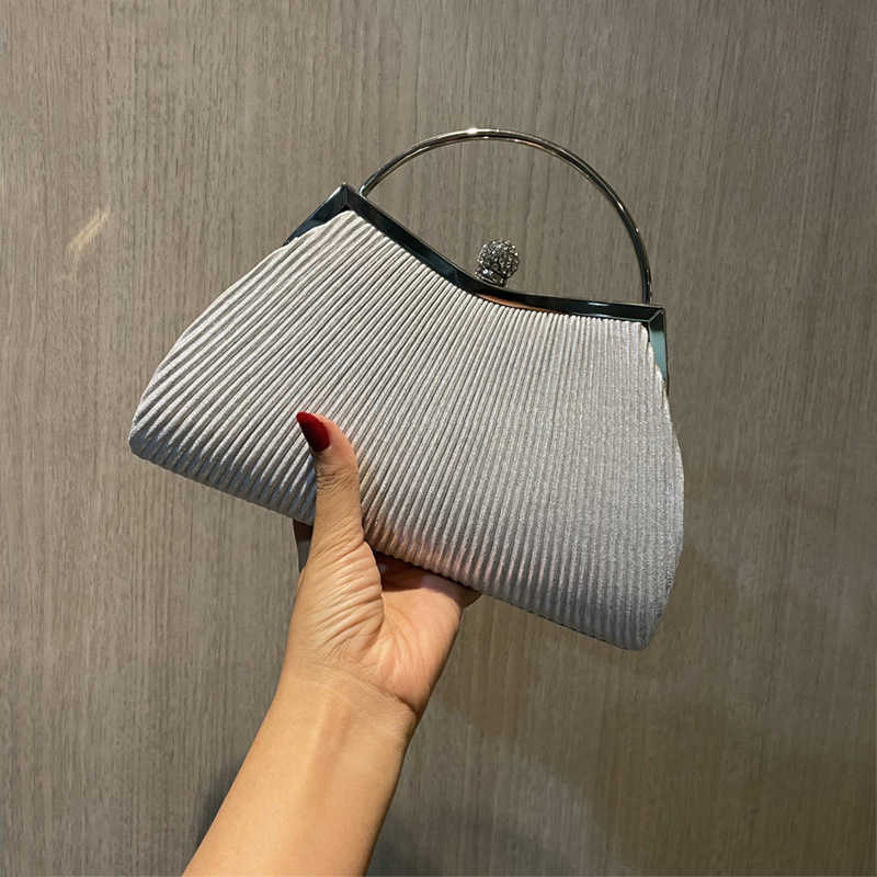 Clutch Bag Evening Bag Banquet Bag Diamond Dress Bag Pleated Handbag Cheongsam Dinner Bag Ktv Celebrity Handbag 240920