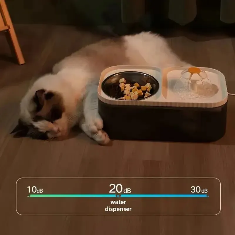Automatic Cat Water Fountain With Stainless Steel Food Bowl Elevated Cat Feeder And Water Feeder For Indoor Cats