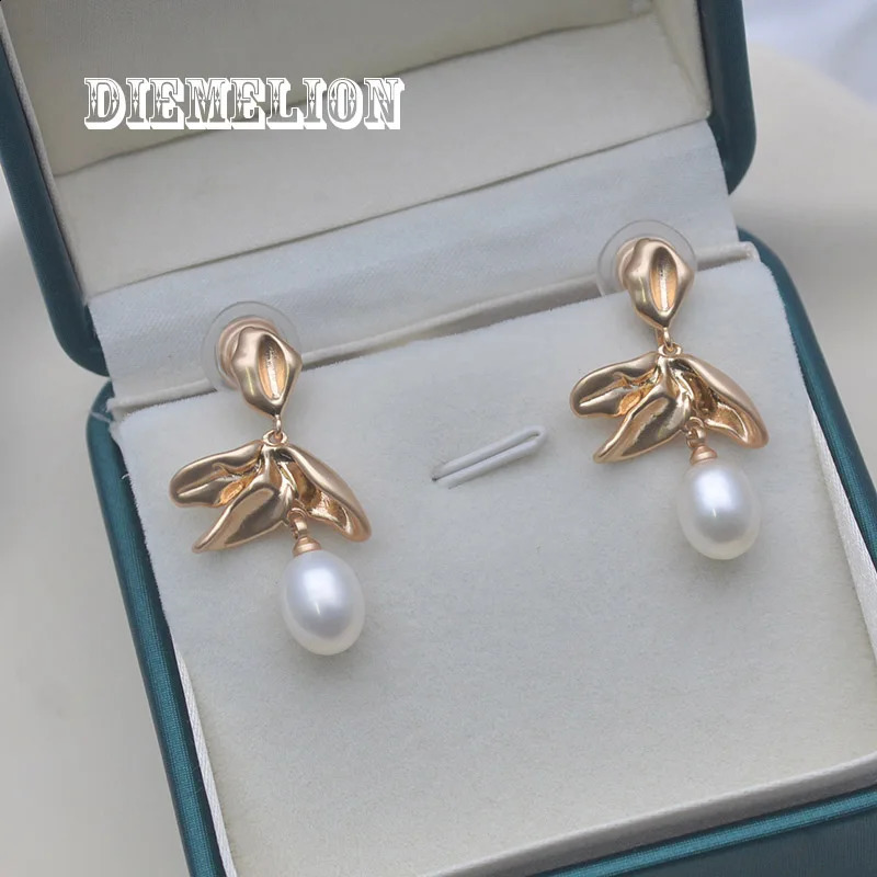 Vintage Matte Gold Color Natural Freshwater Pearl Tassel Clips on Earrings Simple No Hole Ear Clips Elegant Female Fine Jewelry 241220