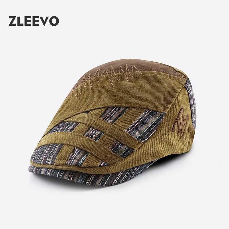 Caps Hats High quality baseball cap mens seasonal fashion classic new cotton striped front hat summer retro style mens beret H241223