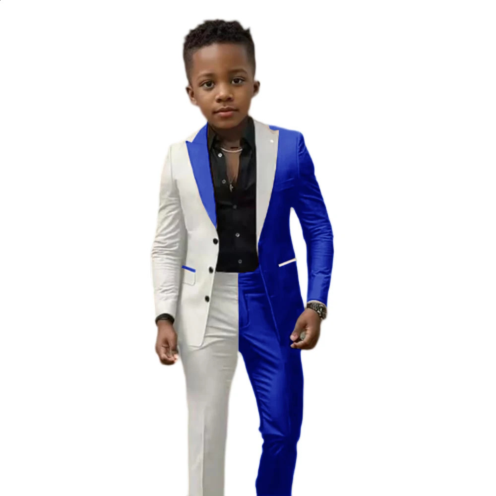 Suit For Boy Blazer Pant Sets 2 Piece Colorful Slim Fit Suit Set Casual Wear Birthday Stage Performance Costumes 2-16 Years 241223