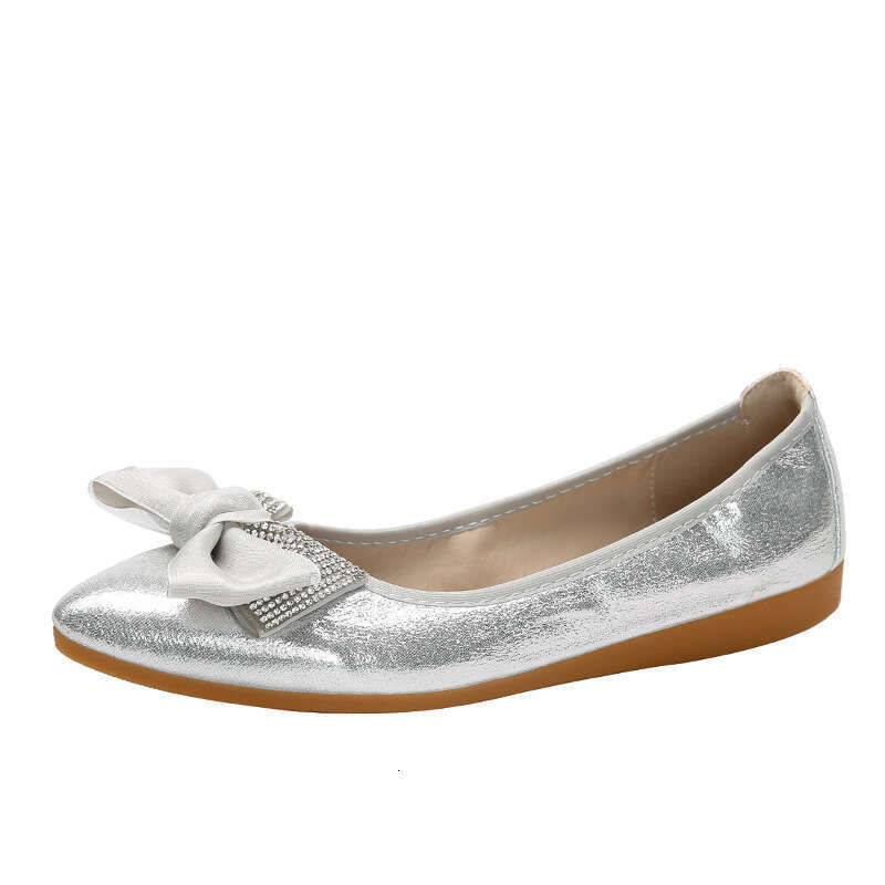 2021 Nurse Bean Leather Soft Mom Shallow Mouth Pointed Flat Bottom Pregnant Women's Single Shoes Spring Summer Autumn