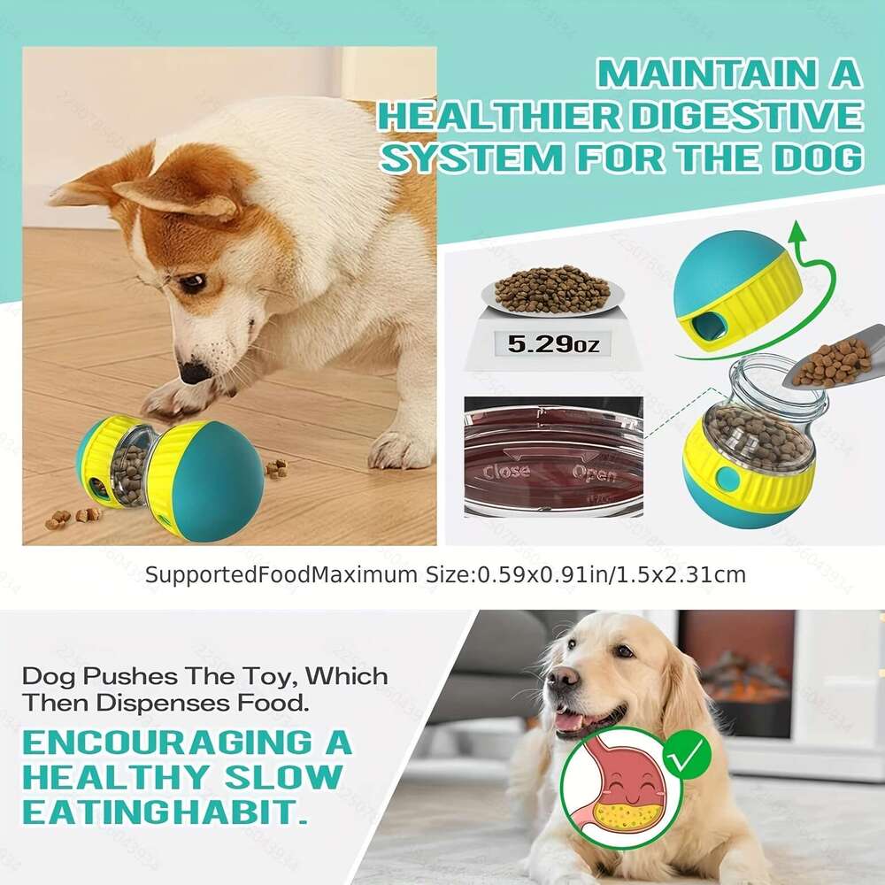 Adjustable Snack Distribution, Interactive Enrichment Toys, Food Puzzle Balls, Boring Dog Slow Feeders, Without Battery