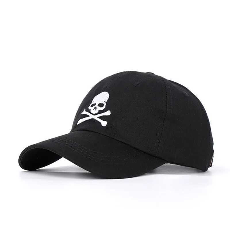 Caps Hats Cool Mens Summer Skeleton Embroidered SunShade Cotton Baseball Hat Outdoor Sports Sunscreen Punk Hip Hop Adjustable Hat P55 H241223