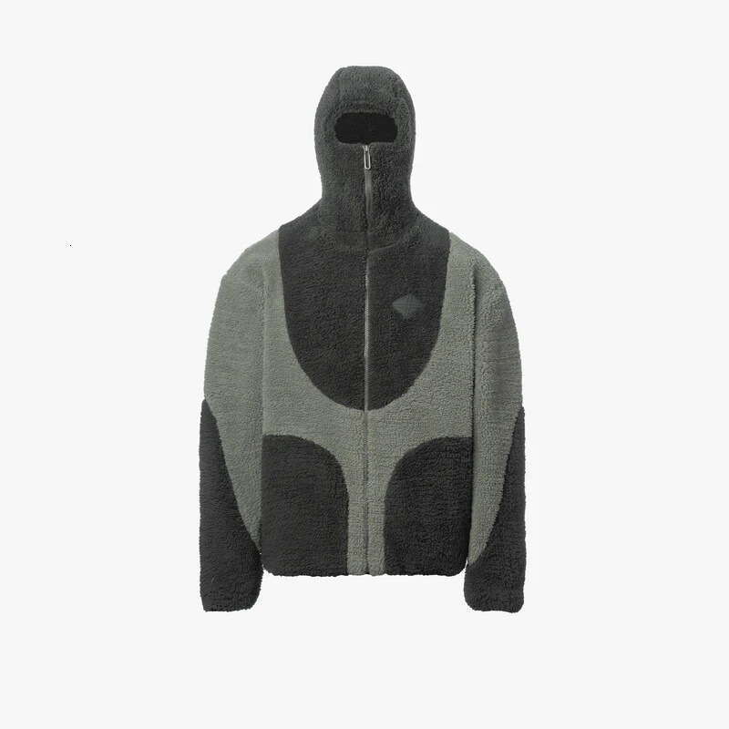 Overseas ins new color blocked stand up collar jacket men's women's fleece zipper letter embroidery warm autumn and winter hoodie Y2K