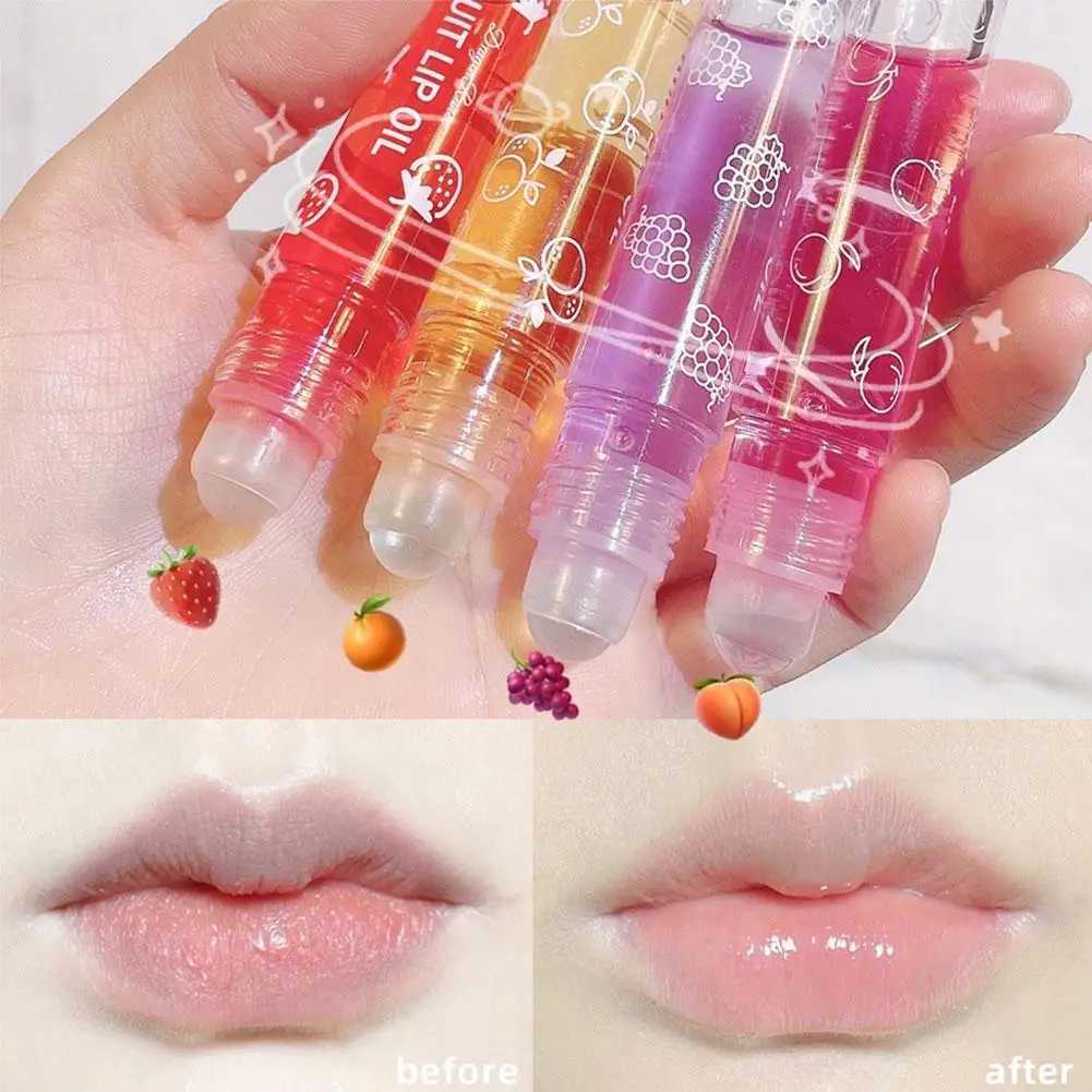 6-color roll on fruit lipstick moisturizing mirror background lipstick moisturizing random gloss transparentW241223