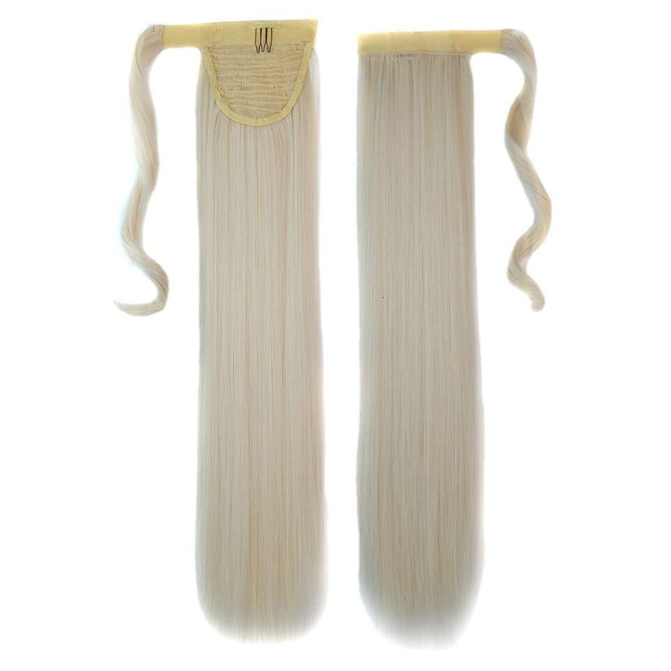 Medium Length Ponytail, Long Straight Hair, Velcro, Synthetic Wig, Ponytail Braid