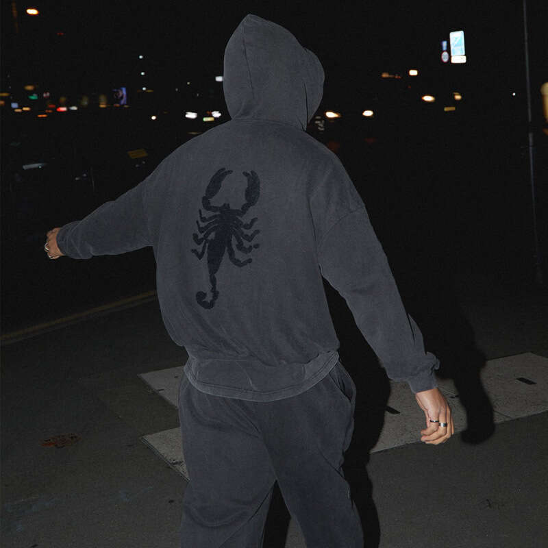 Autumn/Winter New Amazon Gothic Spider Foam Printed Hoodie Loose EMO