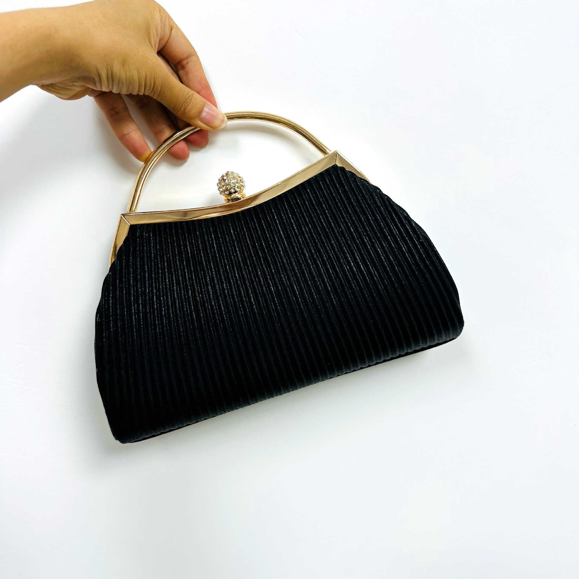 Clutch Bag Evening Bag Banquet Bag Diamond Dress Bag Pleated Handbag Cheongsam Dinner Bag Ktv Celebrity Handbag 240920