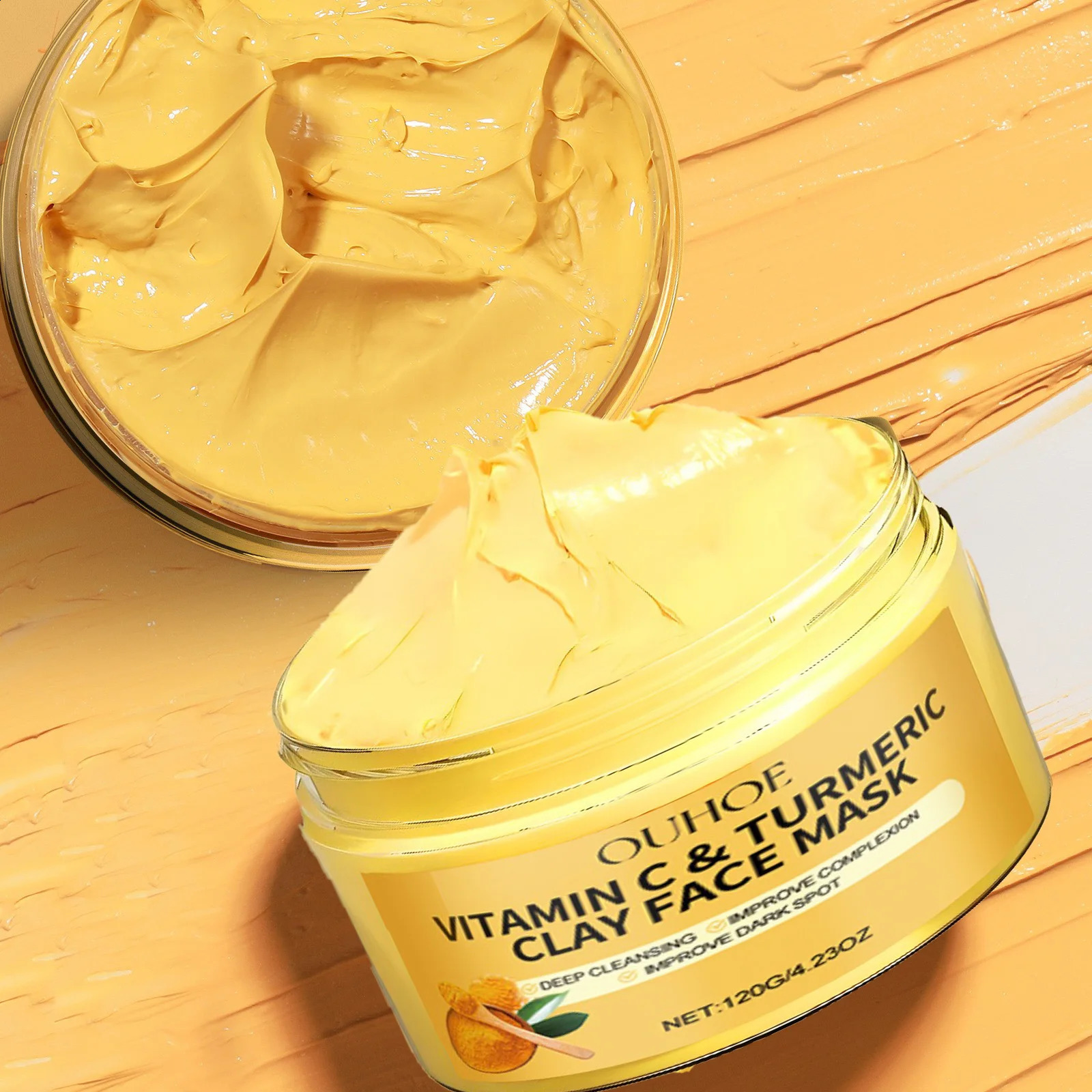 Turmeric C Clay Mask Deep Cleansing Facial Improves Dark Spots Acne Hydrating Skin Care Tightens Skin Evens Skin Tone 241223