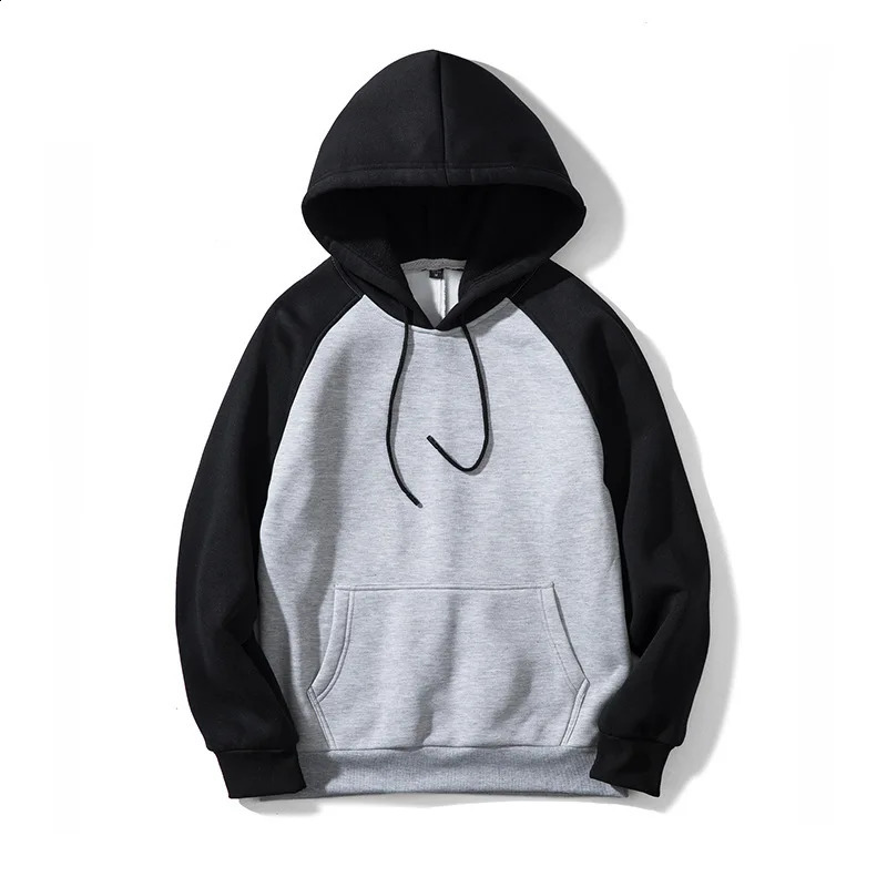 Quality Mens Loose Black Yellow Patchwork Hoodies Autumn Men Streetwear Y2k Hooded Sweatshirt Fashion Fleece Hoodie 241219