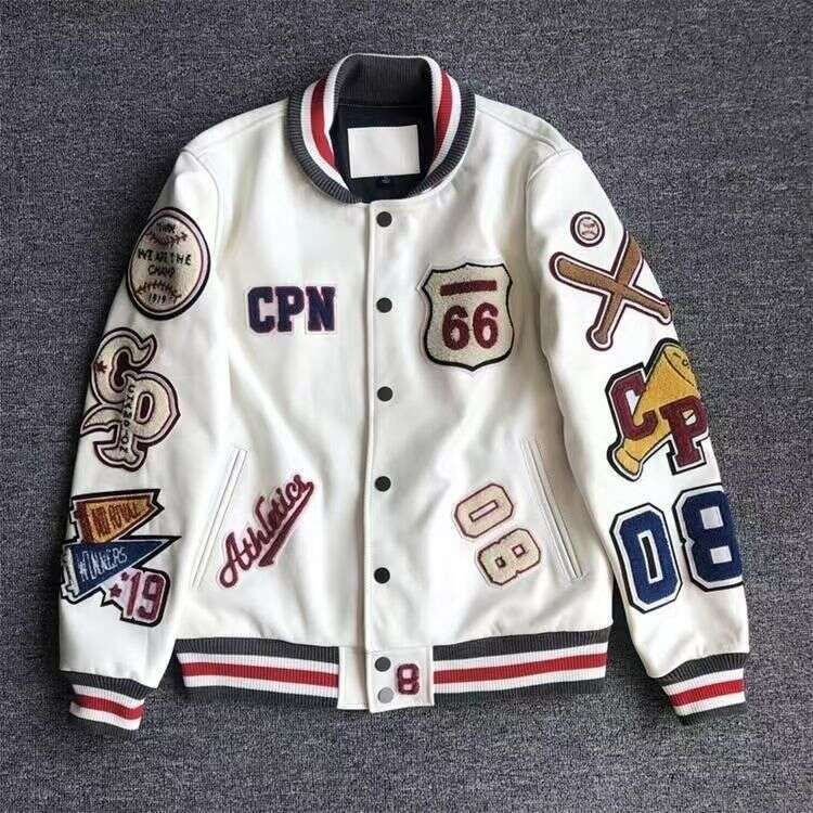 Men's Wear Loose Fitting Suit Streetwear Bomber Varsity Jackets Embroidery Pu Leather Jacket Baseball Motorcycle Coat Outerwear Winter Men Clothi