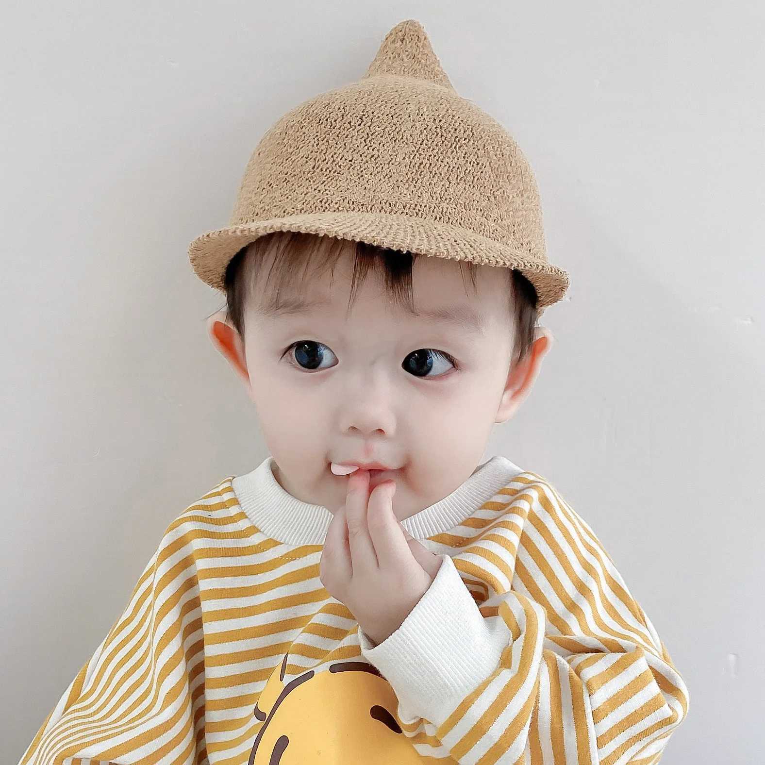 Caps Hats New straw baby hat for summer children boys and girls sun hat with ears beach children Panama hat childrens baseball hat Casquette children 